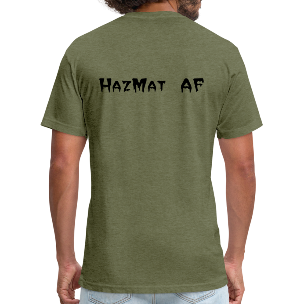 HazMat AF - Fitted Cotton/Poly T-Shirt by Next Level - heather military green