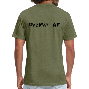 HazMat AF - Fitted Cotton/Poly T-Shirt by Next Level - heather military green
