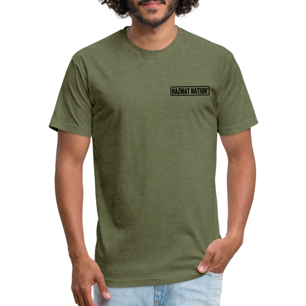 HazMat AF - Fitted Cotton/Poly T-Shirt by Next Level - heather military green