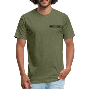 HazMat AF - Fitted Cotton/Poly T-Shirt by Next Level - heather military green