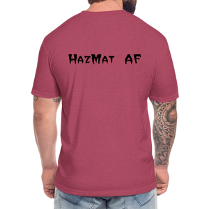 HazMat AF - Fitted Cotton/Poly T-Shirt by Next Level - heather burgundy