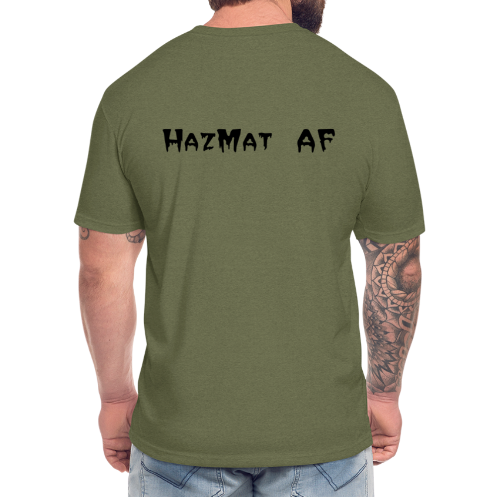 HazMat AF - Fitted Cotton/Poly T-Shirt by Next Level - heather military green