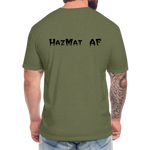 HazMat AF - Fitted Cotton/Poly T-Shirt by Next Level - heather military green