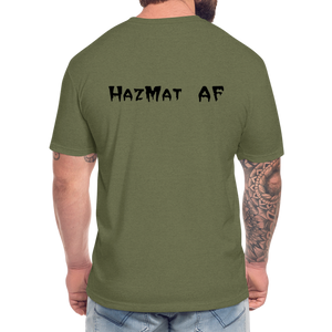 HazMat AF - Fitted Cotton/Poly T-Shirt by Next Level - heather military green
