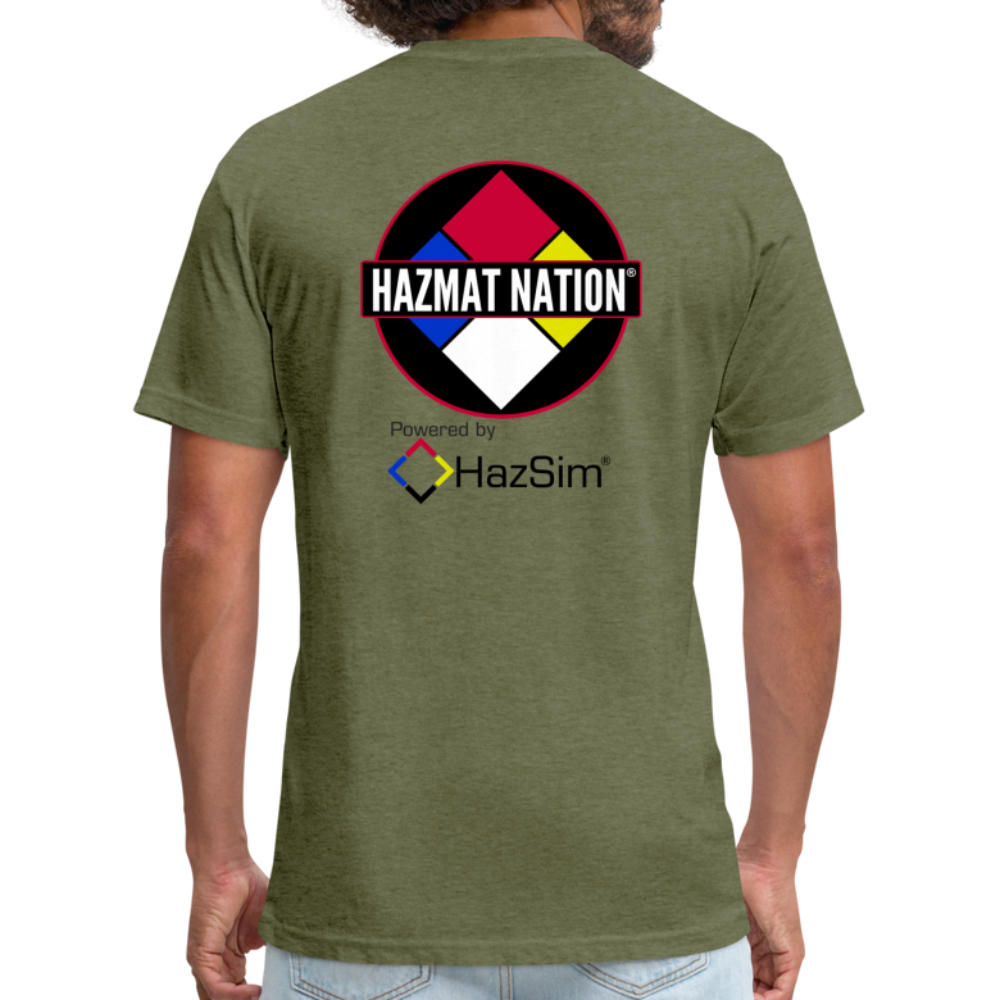 HazSim/HazmatNation Fitted Cotton/Poly T-Shirt by Next Level - heather military green