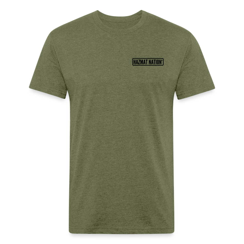 HazMat AF - Fitted Cotton/Poly T-Shirt by Next Level - heather military green
