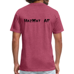 HazMat AF - Fitted Cotton/Poly T-Shirt by Next Level - heather burgundy