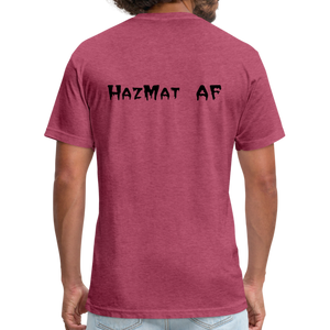 HazMat AF - Fitted Cotton/Poly T-Shirt by Next Level - heather burgundy
