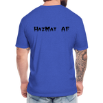 HazMat AF - Fitted Cotton/Poly T-Shirt by Next Level - heather royal